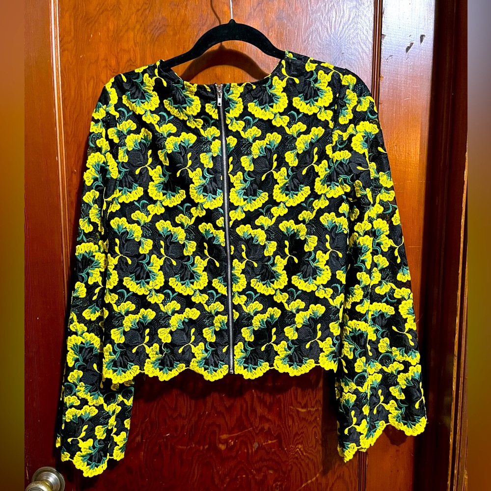 Magaschoni Flower Print Zippered Jacket